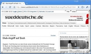 Shuhangriff auf Bush
